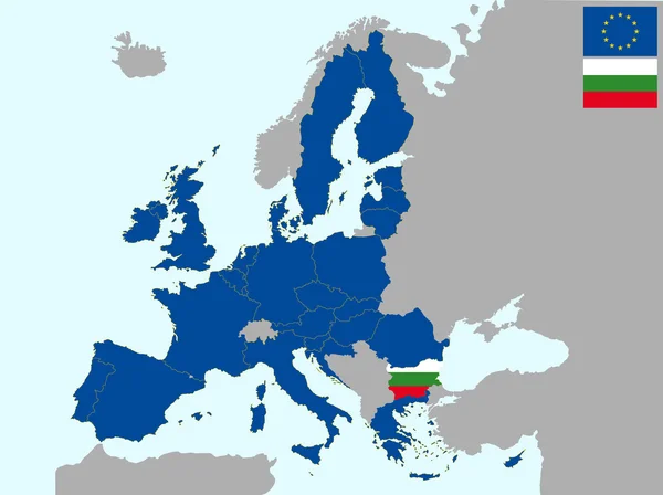 Bulgaria in europe — Stock Vector