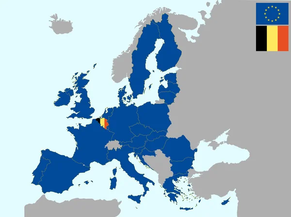 Belgien in Europa — Stockvektor