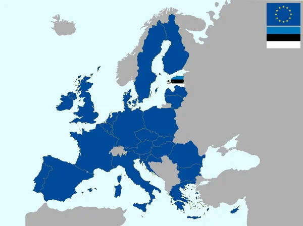 Estonia in europe — Stock Vector
