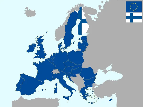 Finland in europe — Stock Vector