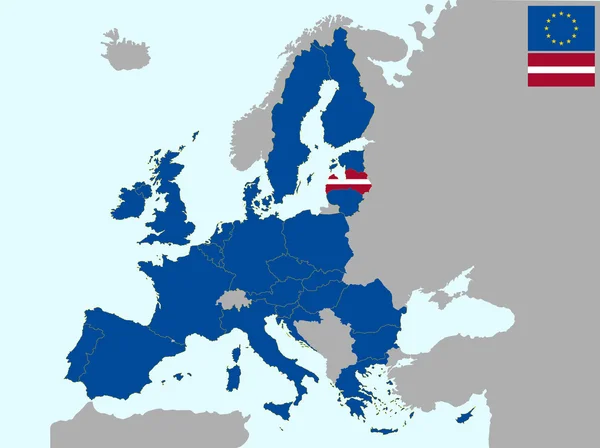 Latvia en Europe — Image vectorielle