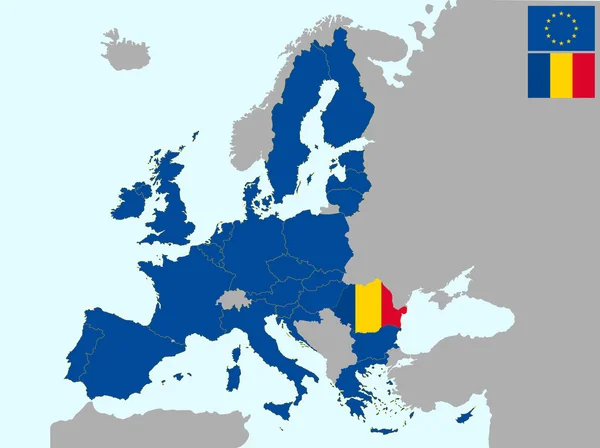 欧洲罗马尼亚Ρουμανία στην Ευρώπη — Διανυσματικό Αρχείο