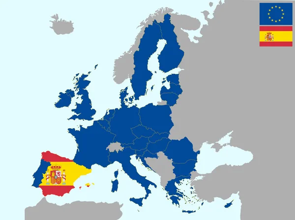 Іспанія в Європі — стоковий вектор