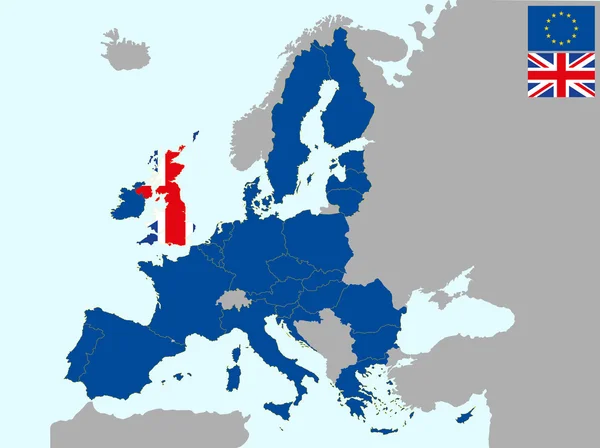United kingdom in europe — Stock Vector