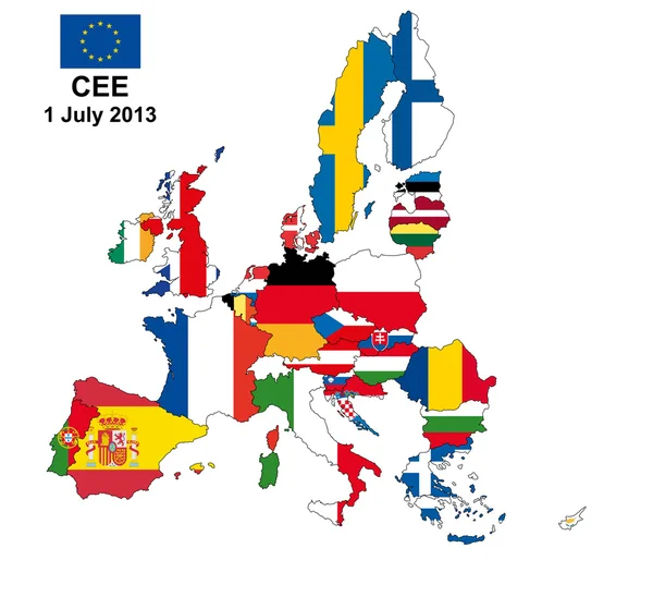 中欧和东欧 2013 — 图库矢量图片