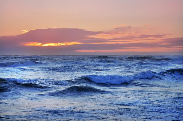 Blue sea, red sky — Stock Photo, Image