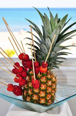 Pineapple and strawberry clipart