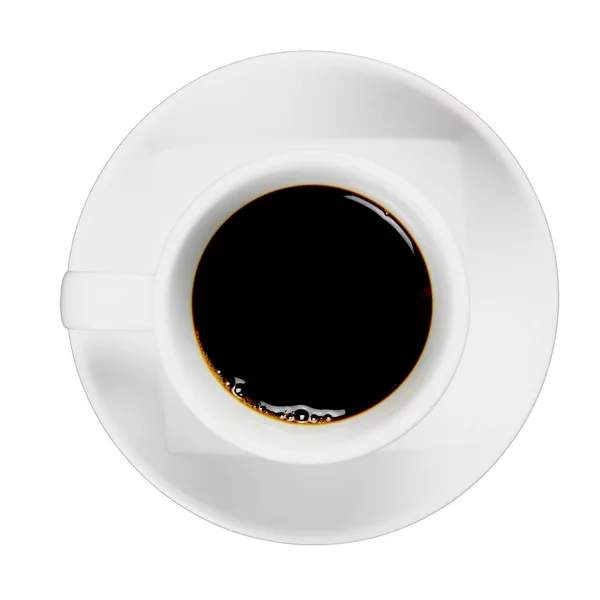 Café preto na taça branca — Fotografia de Stock