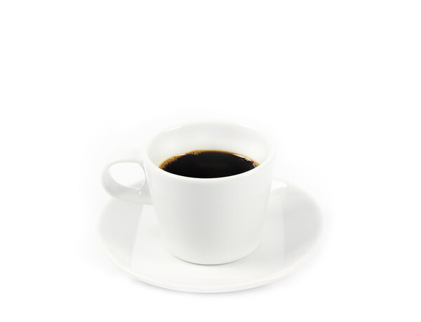 Black coffee cup on white background
