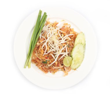 Pad Thai on white background clipart