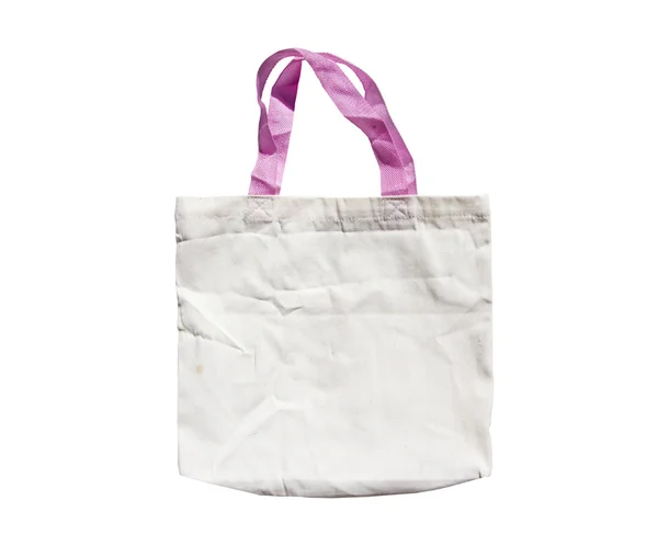 Beyaz kumaş çanta — Stok fotoğraf