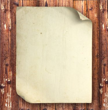 Vintage paper on wood clipart