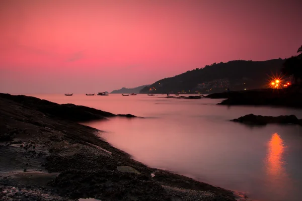 Lunga esposizione al tramonto del mare — Foto Stock