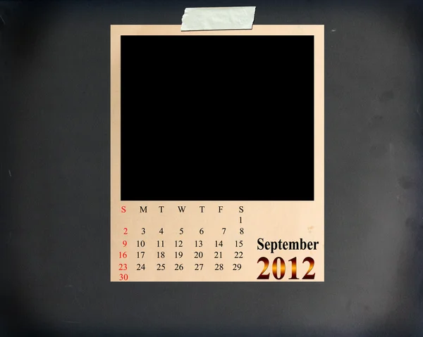 日历 2012 年 9 月 — 图库照片