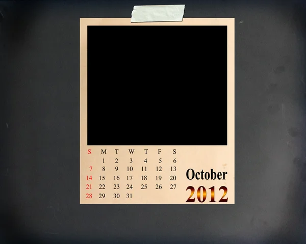 Calendario 2012 Octubre — Foto de Stock