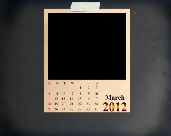 Calendario 2012 marzo — Foto Stock