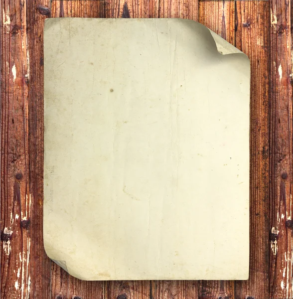Papel vintage sobre madeira — Fotografia de Stock