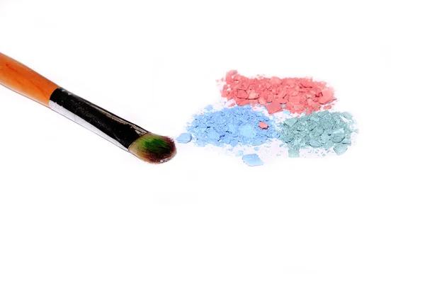 Crushed blush palette with brush — Stock Photo, Image