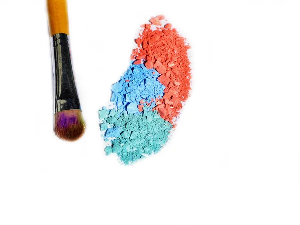 Crushed blush palette with brush — Stock Photo, Image