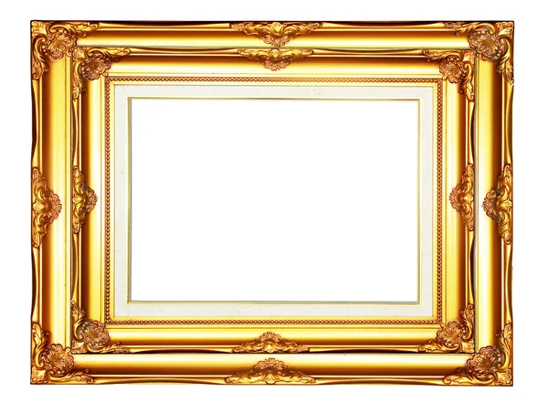 Marco de fotos de madera oro —  Fotos de Stock