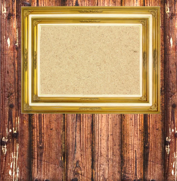 Marco de madera de oro —  Fotos de Stock