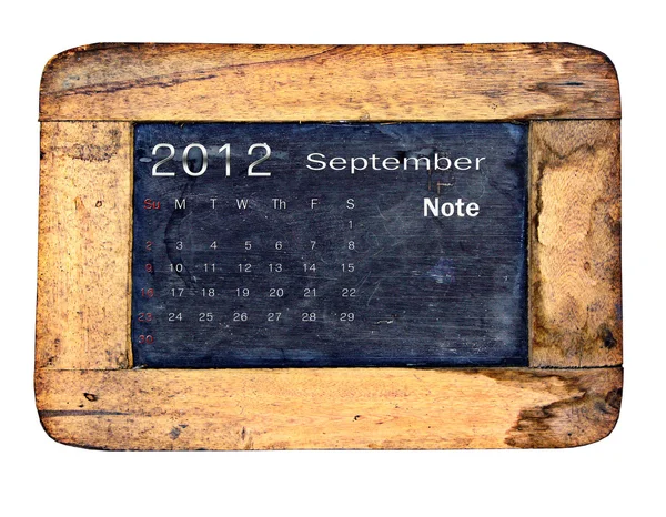 Calendario 2012, settembre — Foto Stock