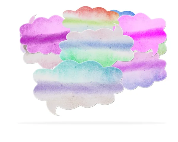 Watercolor speech bubble shspe — Stock Photo, Image