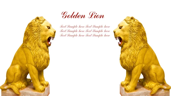 Statua złoty lew — Zdjęcie stockowe