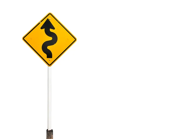 stock image Curvy road sign