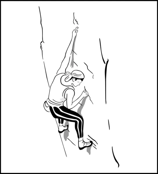 Escalada extrema en roca — Vector de stock