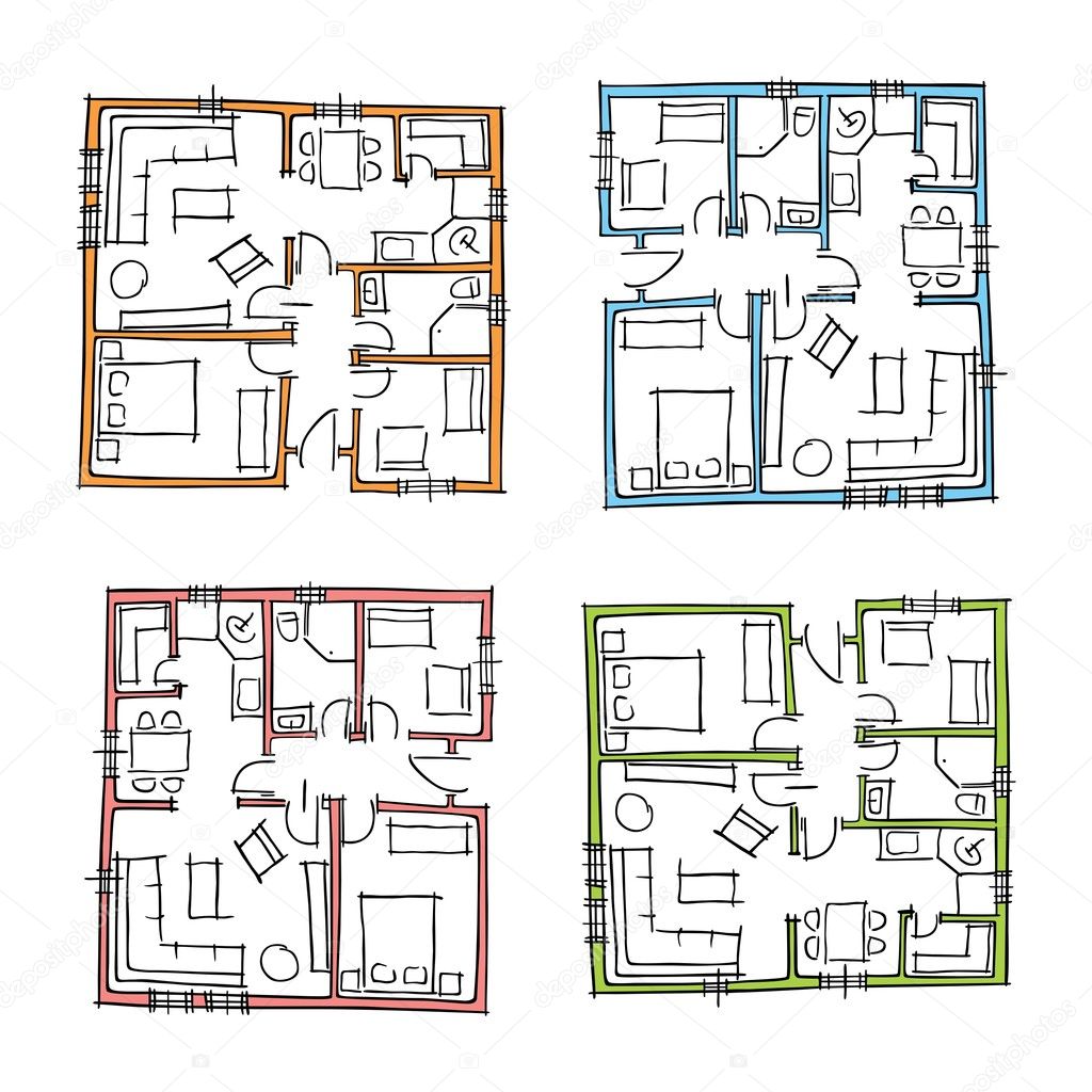 Sketchy set of ground floor blueprints
