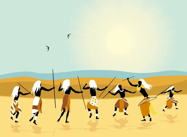 Danse tribale africaine — Image vectorielle