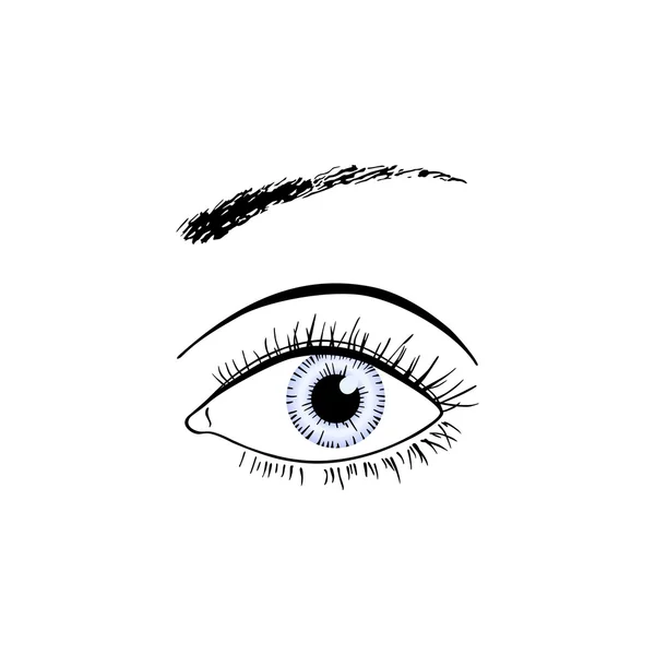 蓝眼睛线条艺术 — 图库矢量图片