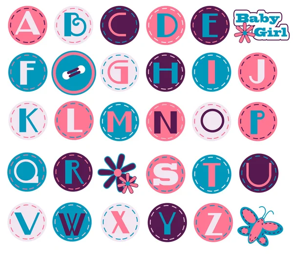 Alphabet set - Mädchen — Stockvektor