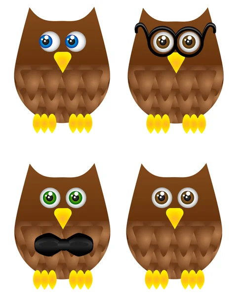 Owl Set — Stock Vector