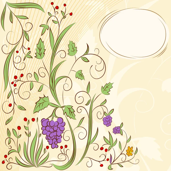 花卉葡萄抽象背景 — 图库矢量图片