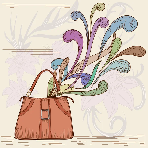 Женская сумка с абстрактным элементом — стоковый вектор