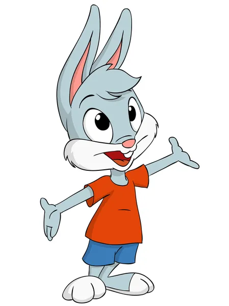 卡通复活节兔子上白色隔离 — 图库矢量图片