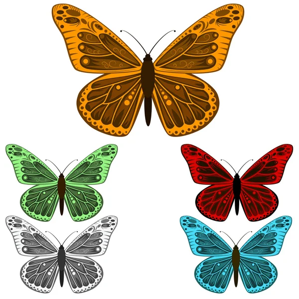 stock vector Butterfly collection isolated on white background