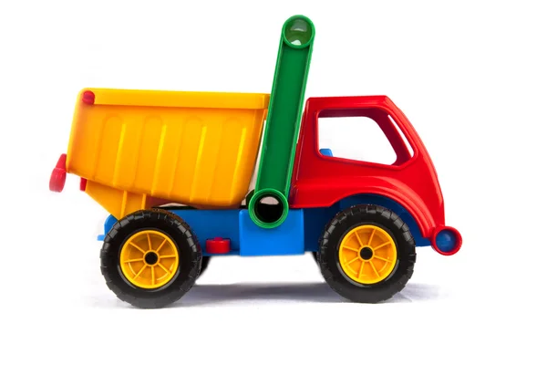 Красочные игрушки грузовик изолированы на белом фоне — стоковое фото