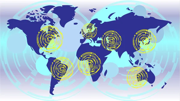Mapa świata z sieci komunikacyjnej — Wektor stockowy