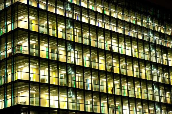 stock image View at office with windows at night