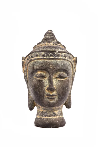 Face of buddha isolated on white background — Stock Photo, Image