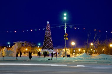 vorkuta CENTR meydanda. kar şehir