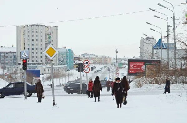 Vorkuta city in winter — Stock Photo, Image