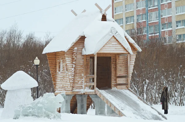 Снежный город Воркуты — стоковое фото