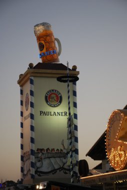 Beer tents at the Oktoberfest. clipart