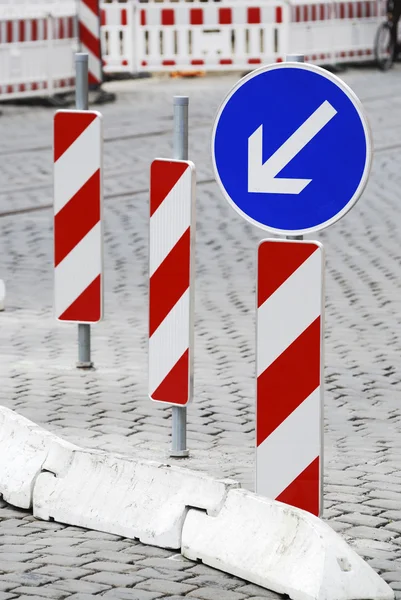 Barrikade im Straßenbau — Stockfoto