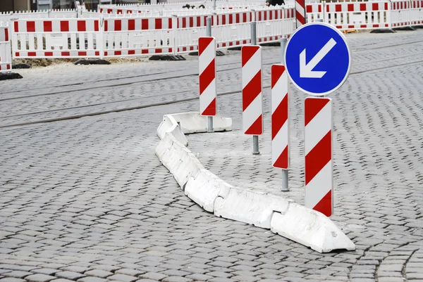 Barrikade im Straßenbau — Stockfoto