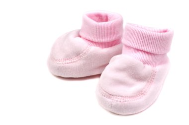 Pink baby booties clipart